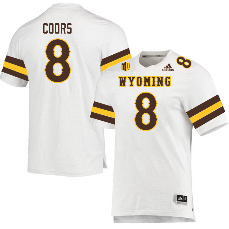 Wyoming Cowboys #8 Buck Coors College Football Jerseys Stitched Sale-White